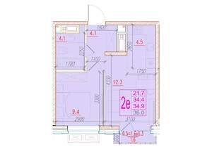 2-к квартира, вторичка, 35м2, 9/24 этаж