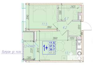 1-к квартира, вторичка, 40м2, 2/18 этаж