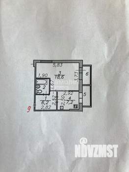 1-к квартира, вторичка, 36м2, 3/9 этаж