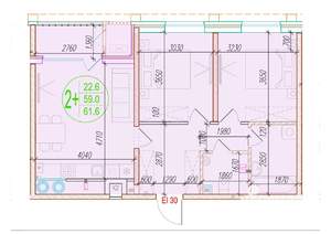 2-к квартира, вторичка, 62м2, 3/25 этаж