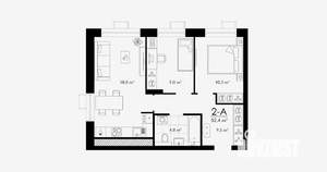 2-к квартира, вторичка, 52м2, 23/23 этаж