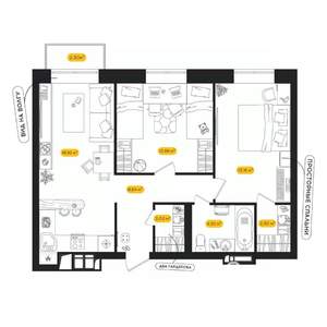 2-к квартира, вторичка, 61м2, 4/24 этаж