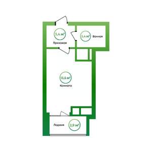 Студия квартира, вторичка, 22м2, 12/16 этаж