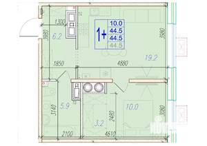 1-к квартира, вторичка, 45м2, 17/18 этаж