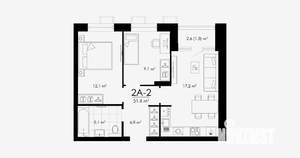 2-к квартира, вторичка, 52м2, 3/23 этаж