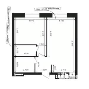 1-к квартира, вторичка, 45м2, 3/24 этаж
