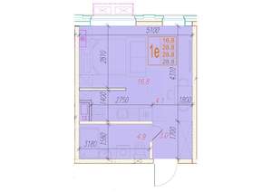 1-к квартира, вторичка, 29м2, 4/24 этаж