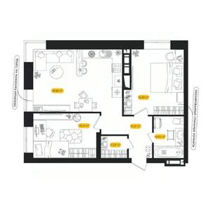 2-к квартира, вторичка, 55м2, 5/24 этаж