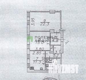 2-к квартира, вторичка, 65м2, 2/5 этаж