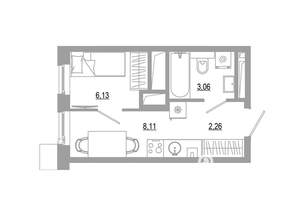 Студия квартира, вторичка, 20м2, 16/18 этаж