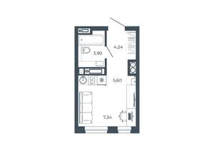 Студия квартира, вторичка, 21м2, 21/26 этаж