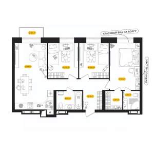 3-к квартира, вторичка, 76м2, 23/24 этаж