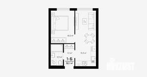 1-к квартира, вторичка, 32м2, 12/24 этаж