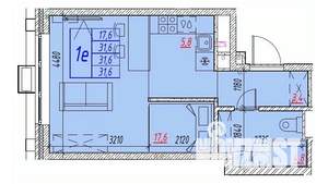 1-к квартира, вторичка, 32м2, 3/25 этаж
