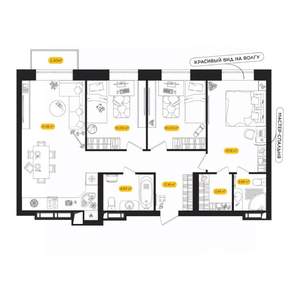 3-к квартира, вторичка, 76м2, 6/24 этаж