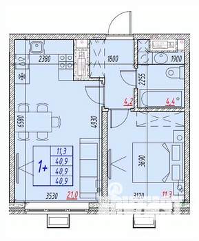 2-к квартира, вторичка, 41м2, 18/25 этаж