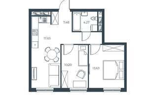 2-к квартира, вторичка, 53м2, 23/30 этаж