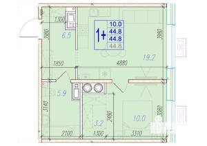 1-к квартира, вторичка, 45м2, 2/18 этаж