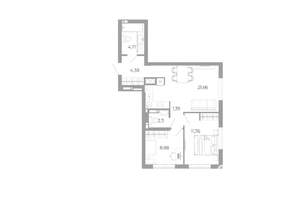 2-к квартира, вторичка, 54м2, 22/25 этаж