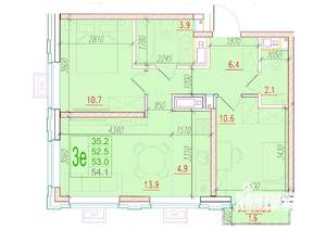 3-к квартира, вторичка, 53м2, 11/24 этаж