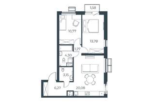 2-к квартира, вторичка, 61м2, 13/21 этаж