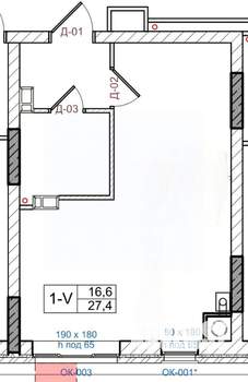Студия квартира, вторичка, 27м2, 3/16 этаж