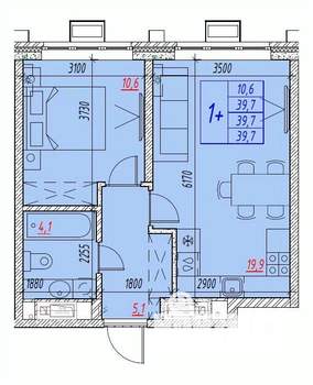 2-к квартира, вторичка, 40м2, 23/25 этаж