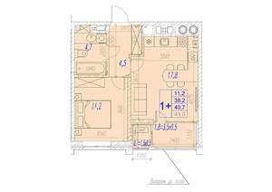 1-к квартира, вторичка, 41м2, 12/17 этаж