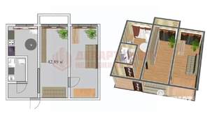 2-к квартира, вторичка, 42м2, 4/5 этаж