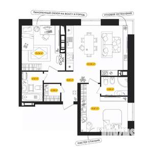 2-к квартира, вторичка, 65м2, 3/24 этаж