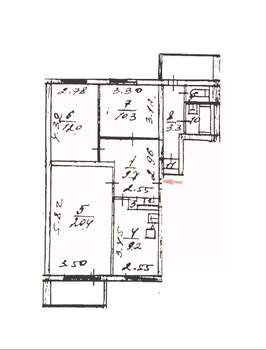 3-к квартира, вторичка, 70м2, 3/9 этаж