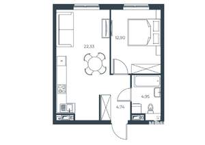 1-к квартира, вторичка, 45м2, 11/30 этаж