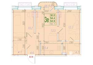 3-к квартира, вторичка, 55м2, 11/24 этаж