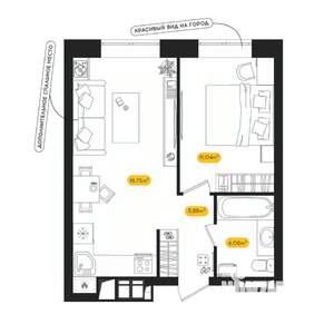 1-к квартира, вторичка, 38м2, 5/24 этаж