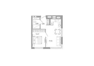 1-к квартира, вторичка, 36м2, 20/25 этаж