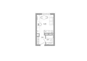 Студия квартира, вторичка, 24м2, 18/25 этаж