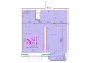 2-к квартира, вторичка, 35м2, 3/24 этаж