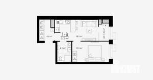 1-к квартира, вторичка, 37м2, 20/23 этаж