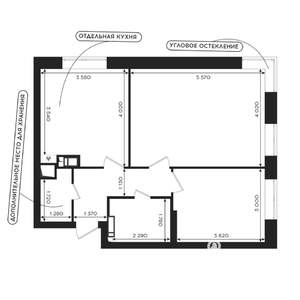 2-к квартира, вторичка, 60м2, 7/24 этаж