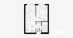 1-к квартира, вторичка, 32м2, 5/24 этаж