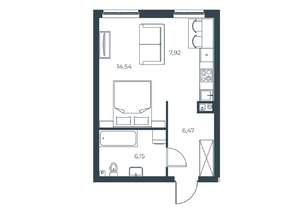 Студия квартира, строящийся дом, 35м2, 4/30 этаж