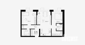 2-к квартира, вторичка, 67м2, 3/23 этаж
