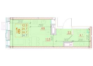 1-к квартира, вторичка, 25м2, 11/24 этаж
