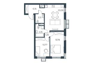 2-к квартира, вторичка, 59м2, 17/21 этаж