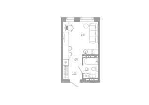 Студия квартира, вторичка, 21м2, 9/18 этаж