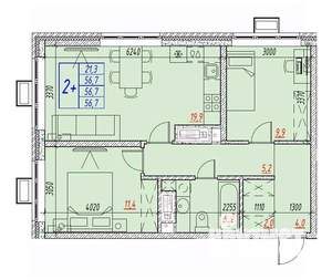 3-к квартира, вторичка, 57м2, 25/25 этаж