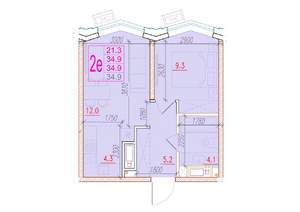 2-к квартира, вторичка, 35м2, 5/24 этаж