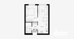 1-к квартира, вторичка, 32м2, 2/24 этаж