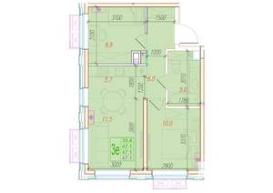 3-к квартира, вторичка, 47м2, 2/24 этаж