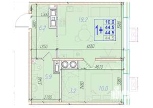 1-к квартира, вторичка, 45м2, 12/18 этаж